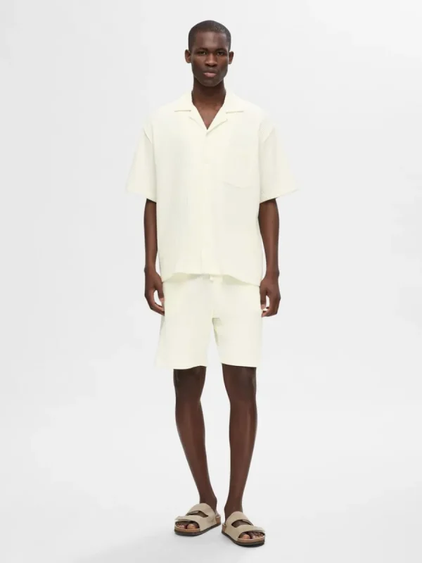 SELECTED VÅFFLAD SHORTS White Cheap