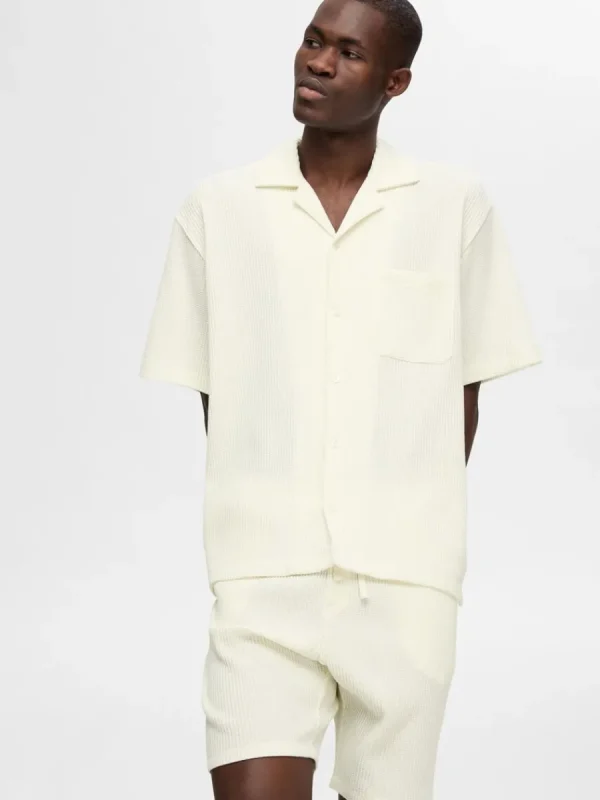 SELECTED VÅFFLAD SHORTS White Cheap