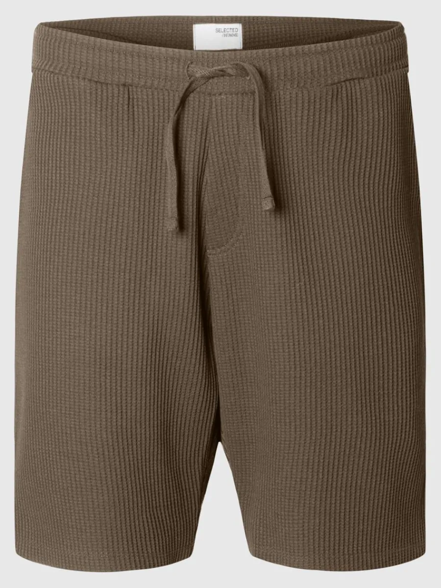 vfflad_shorts_4-2.webp SELECTED VÅFFLAD SHORTS Brown Online