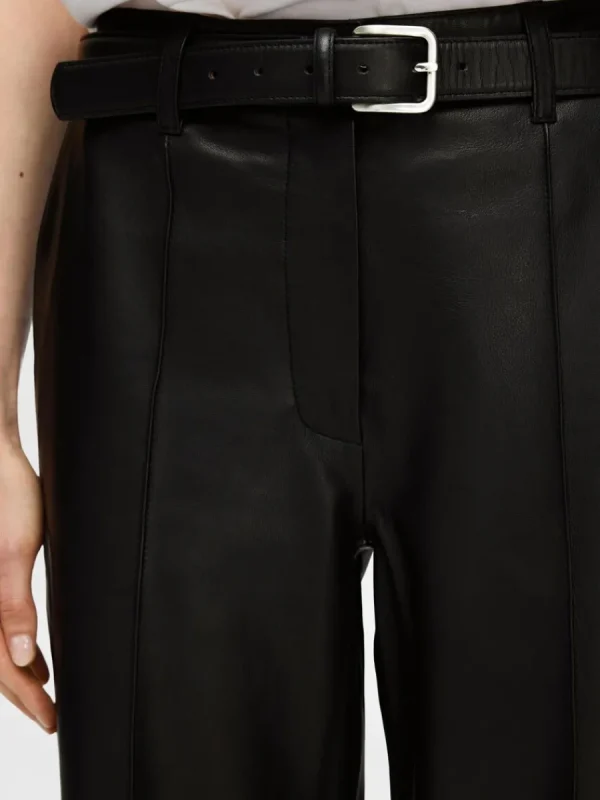 SELECTED VID PASSFORM LÄDERBYXOR Black Best