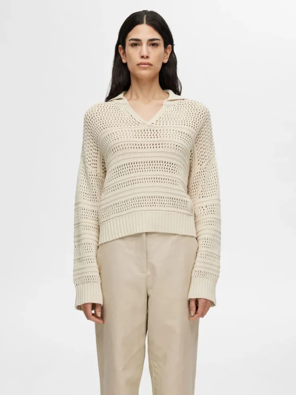 SELECTED VIRKAD STIL TRÖJA Beige Best