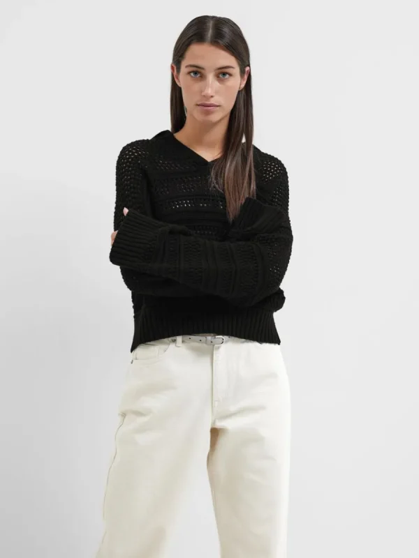 SELECTED VIRKAD STIL TRÖJA Black Cheap