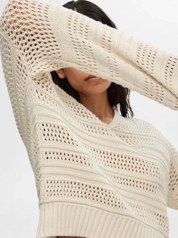 SELECTED VIRKAD STIL TRÖJA Beige Best