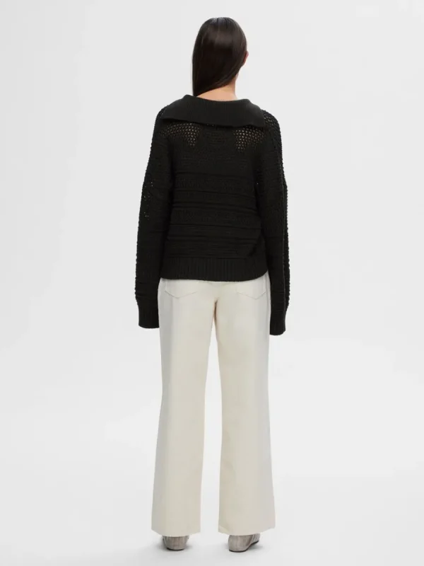 SELECTED VIRKAD STIL TRÖJA Black Cheap