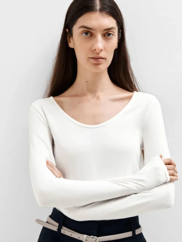 SELECTED VÄNDBAR LÅNGÄRMAD T-SHIRT White Online