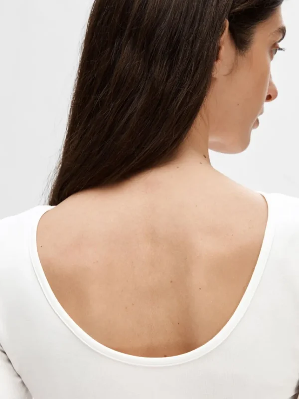SELECTED VÄNDBAR LÅNGÄRMAD T-SHIRT White Online