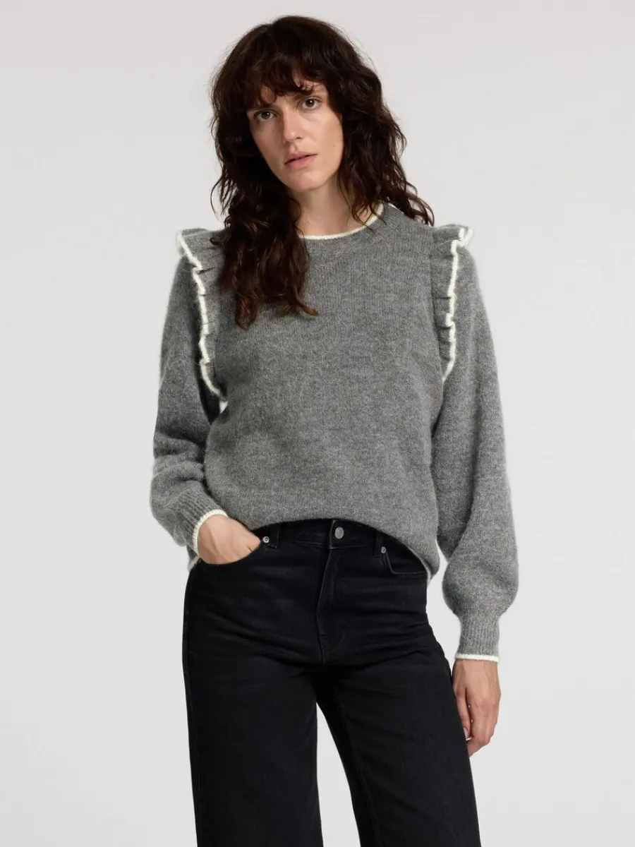 volangprydd_trja_0-1.webp SELECTED VOLANGPRYDD TRÖJA Grey Fashion