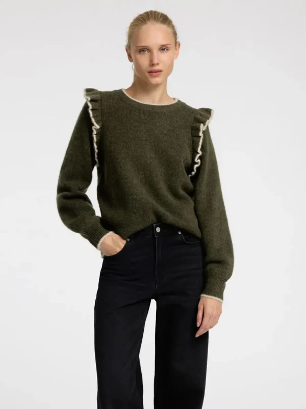 SELECTED VOLANGPRYDD TRÖJA Green Discount