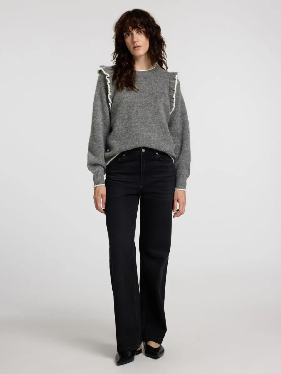volangprydd_trja_1-1.webp SELECTED VOLANGPRYDD TRÖJA Grey Fashion