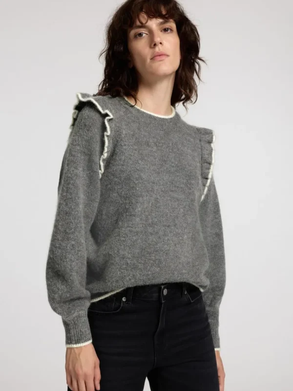 SELECTED VOLANGPRYDD TRÖJA Grey Fashion