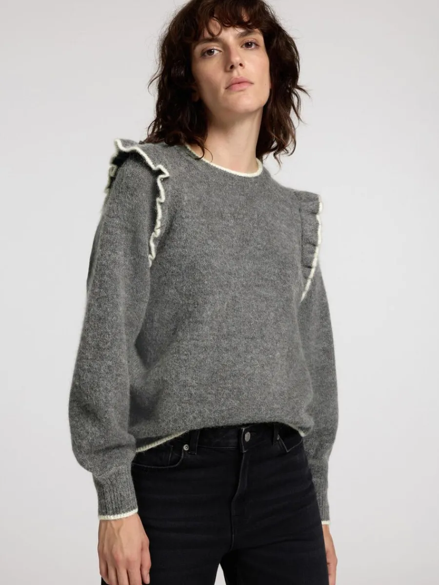 volangprydd_trja_2-1.webp SELECTED VOLANGPRYDD TRÖJA Grey Fashion