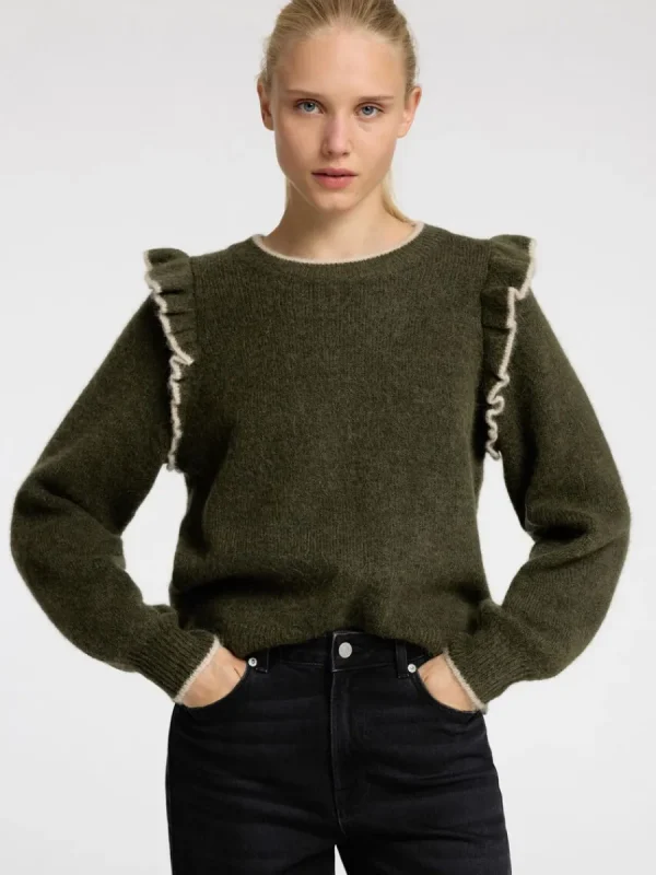 SELECTED VOLANGPRYDD TRÖJA Green Discount