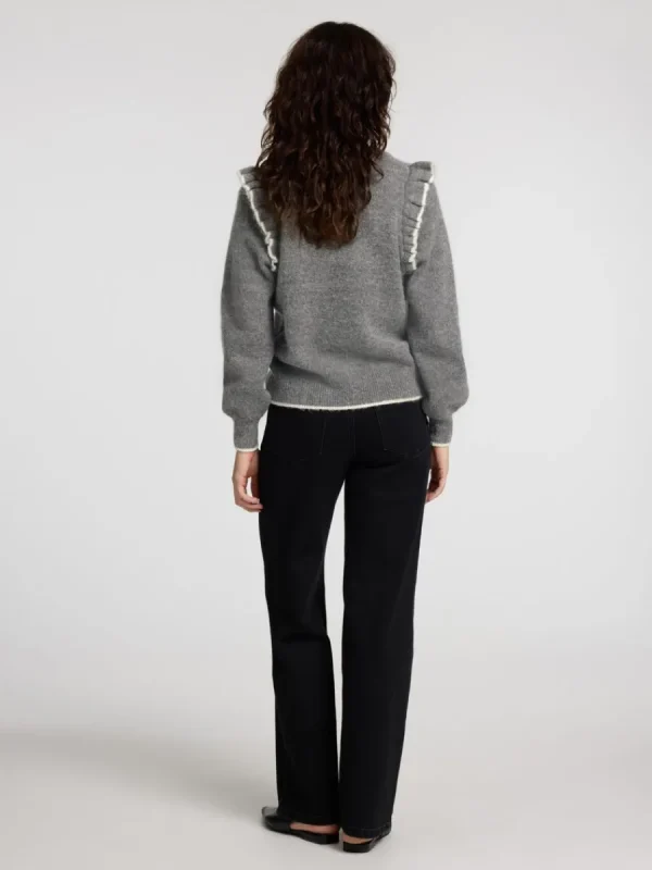 SELECTED VOLANGPRYDD TRÖJA Grey Fashion