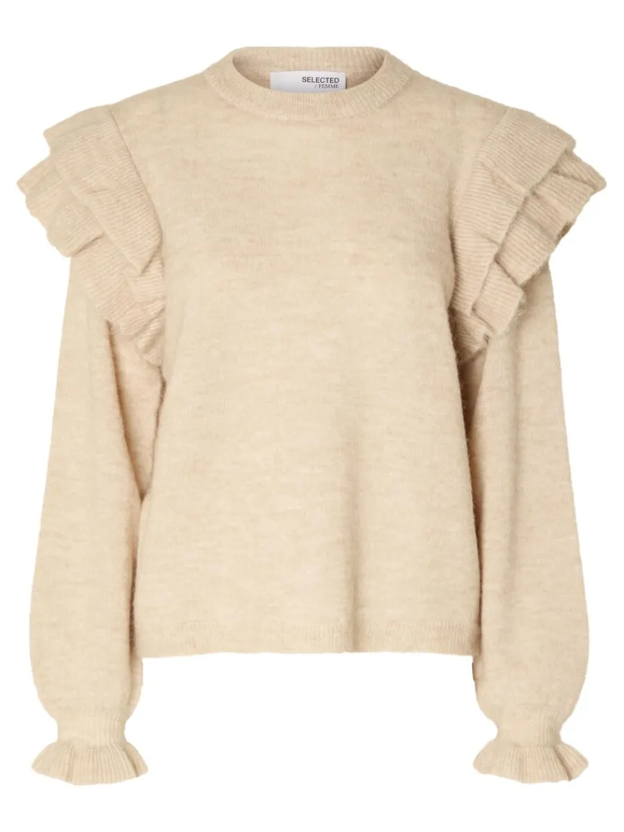 volangprydd_trja_5-3.webp SELECTED VOLANGPRYDD TRÖJA Beige Sale