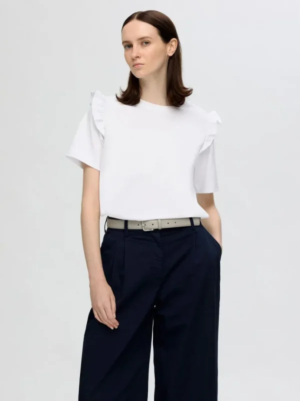 SELECTED VOLANGPRYDD T-SHIRT White Sale