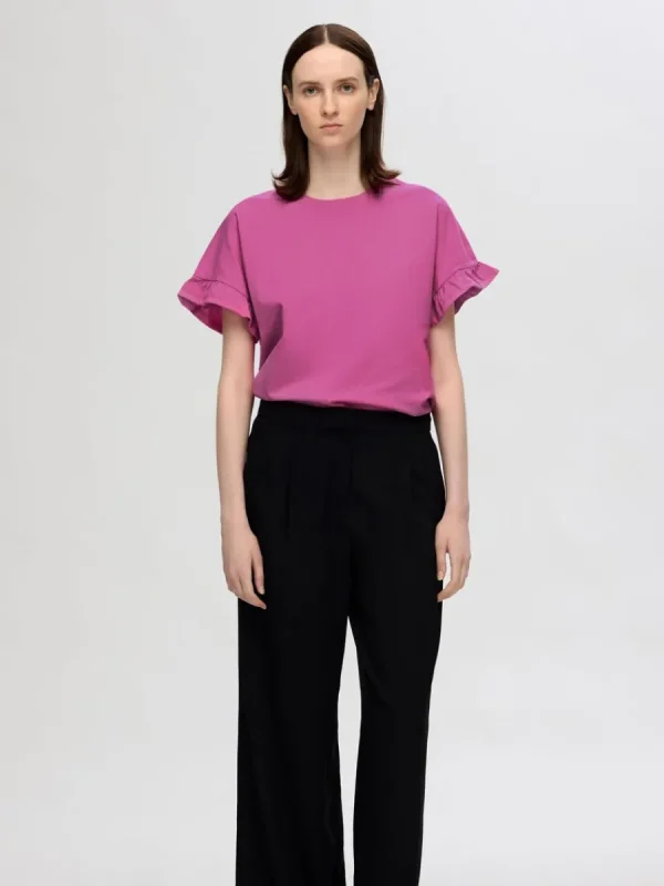 SELECTED VOLANGPRYDD T-SHIRT Pink New