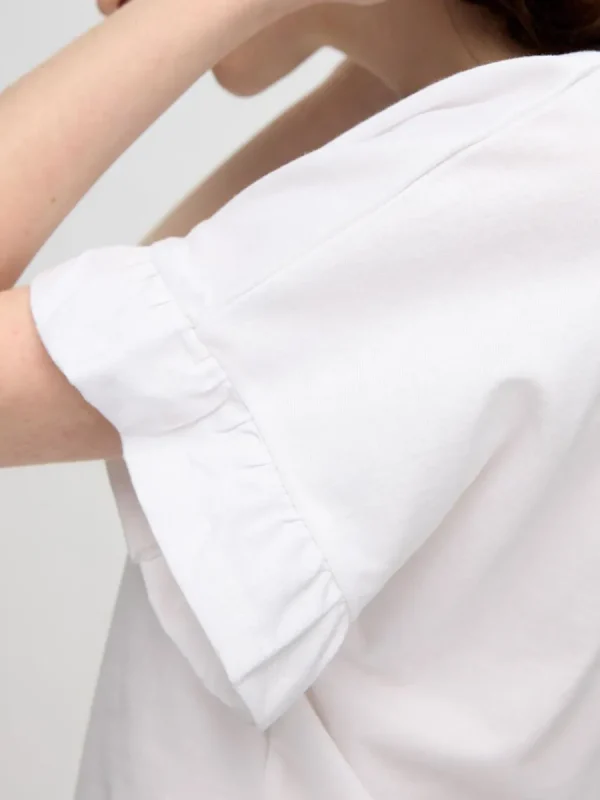 SELECTED VOLANGPRYDD T-SHIRT White New