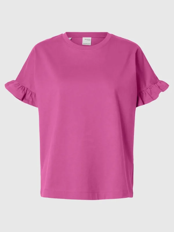 SELECTED VOLANGPRYDD T-SHIRT Pink New