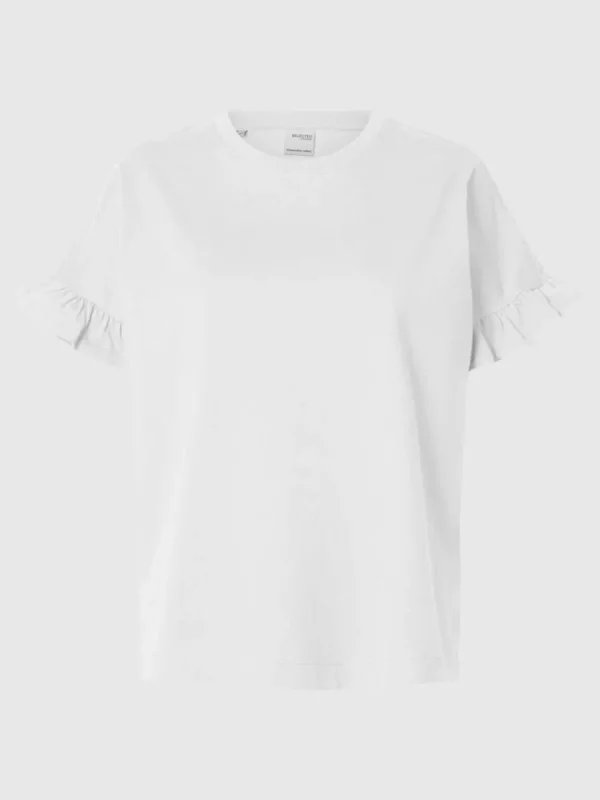 SELECTED VOLANGPRYDD T-SHIRT White New