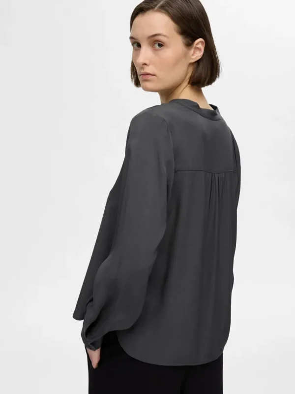 SELECTED V-RINGNING BLUS Grey Sale