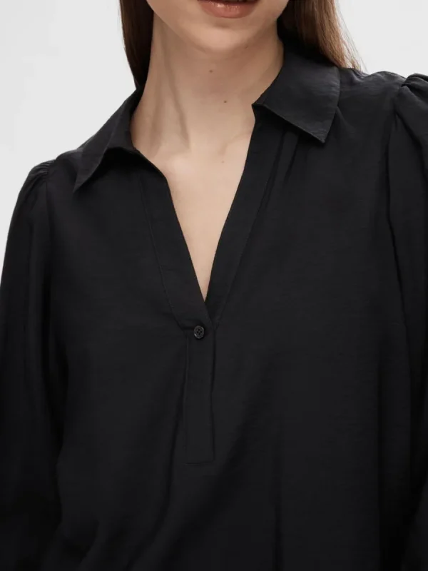 SELECTED V-RINGNING BLUS Black Hot