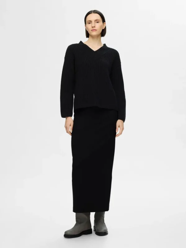 SELECTED V-RINGNING STICKAD TRÖJA Black Online