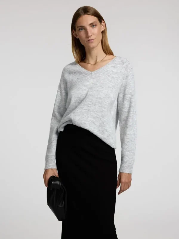 SELECTED V-RINGNING STICKAD TRÖJA Grey New