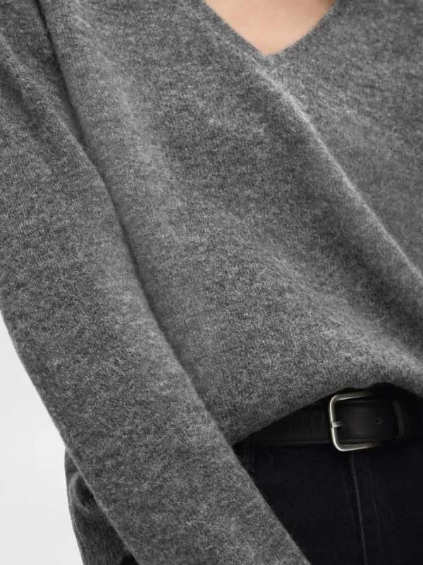 SELECTED V-RINGNING STICKAD TRÖJA Grey Hot