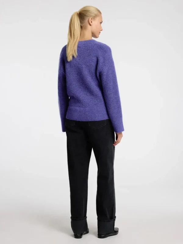 SELECTED V-RINGNING STICKAD TRÖJA Purple Sale