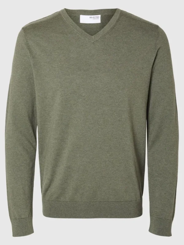 SELECTED V-RINGNING STICKAD TRÖJA Green Store