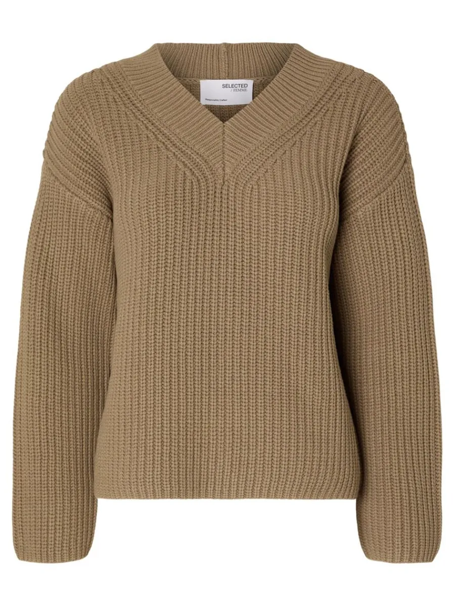 vringning_stickad_trja_5-10.webp SELECTED V-RINGNING STICKAD TRÖJA Brown Shop
