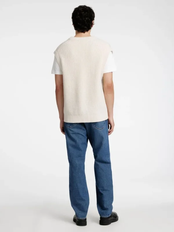 SELECTED V-RINGNING STICKAD VÄST Beige Flash Sale