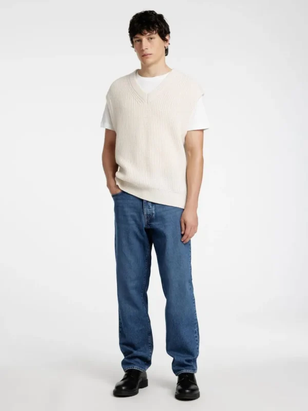 SELECTED V-RINGNING STICKAD VÄST Beige Flash Sale