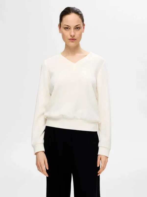 SELECTED V-RINGNING TRÖJA White Store
