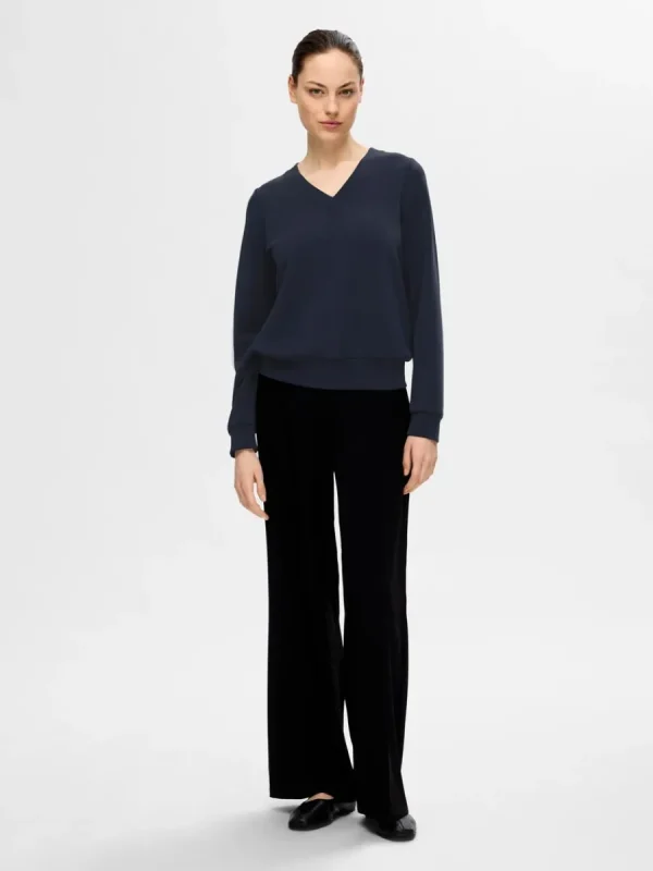 SELECTED V-RINGNING TRÖJA Blue Cheap
