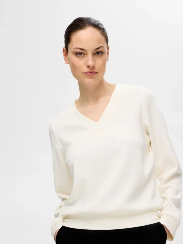 SELECTED V-RINGNING TRÖJA White Store