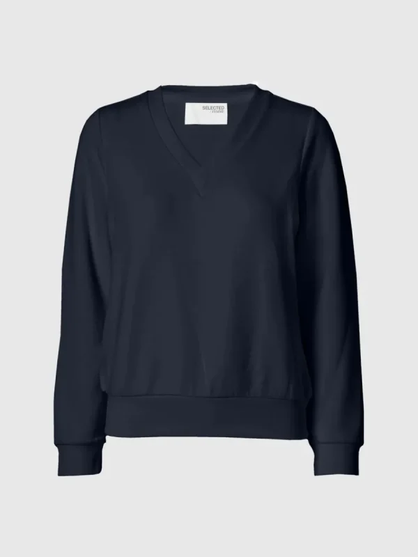 SELECTED V-RINGNING TRÖJA Blue Cheap