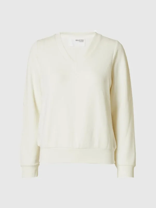 SELECTED V-RINGNING TRÖJA White Store