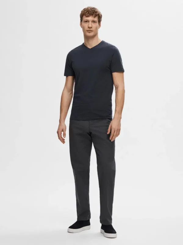 SELECTED V-RINGNING T-SHIRT Blue Flash Sale
