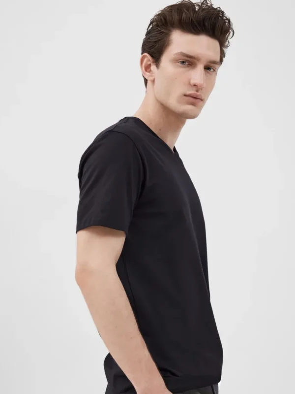 SELECTED V-RINGNING T-SHIRT Black Cheap