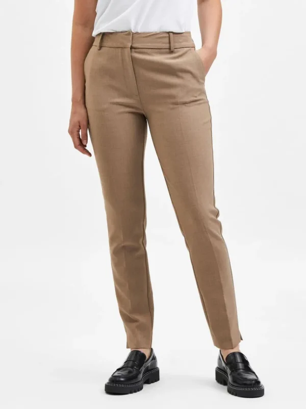 SELECTED VÄVD BYXOR Brown Hot