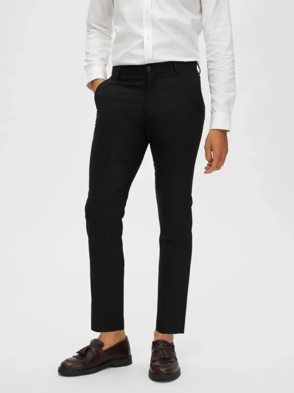 SELECTED VÄVD BYXOR Black Clearance