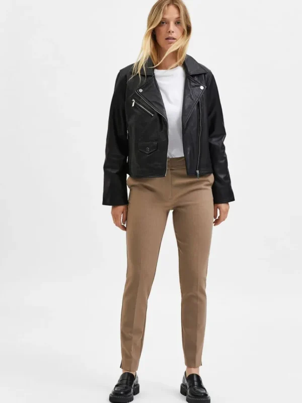 SELECTED VÄVD BYXOR Brown Hot