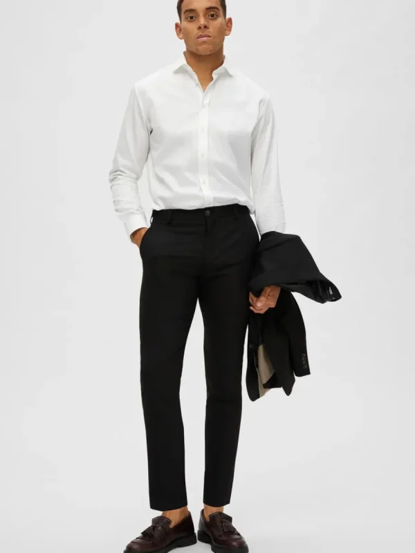 SELECTED VÄVD BYXOR Black Clearance