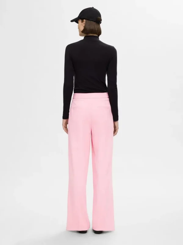 SELECTED VÄVD BYXOR MED VIDA BEN Pink Flash Sale