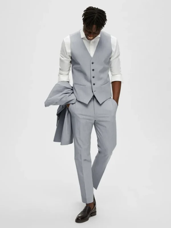 SELECTED VÄVD VÄST Grey Cheap