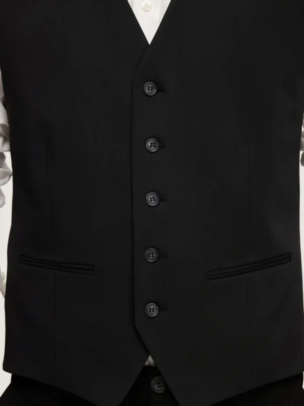 SELECTED VÄVD VÄST Black Cheap