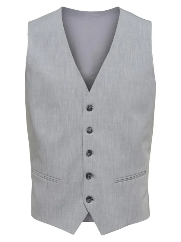 SELECTED VÄVD VÄST Grey Cheap