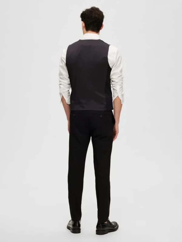 SELECTED VÄVD VÄST Black Cheap