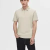 SELECTED ZIPPER PIKÉTRÖJA Beige Best